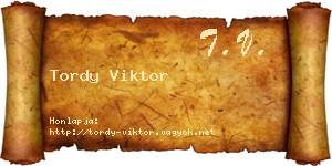 Tordy Viktor névjegykártya